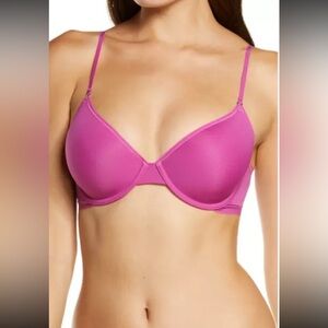 On Gossamer 32DD Next To Nothing T-Shirt Bra Hot Pink